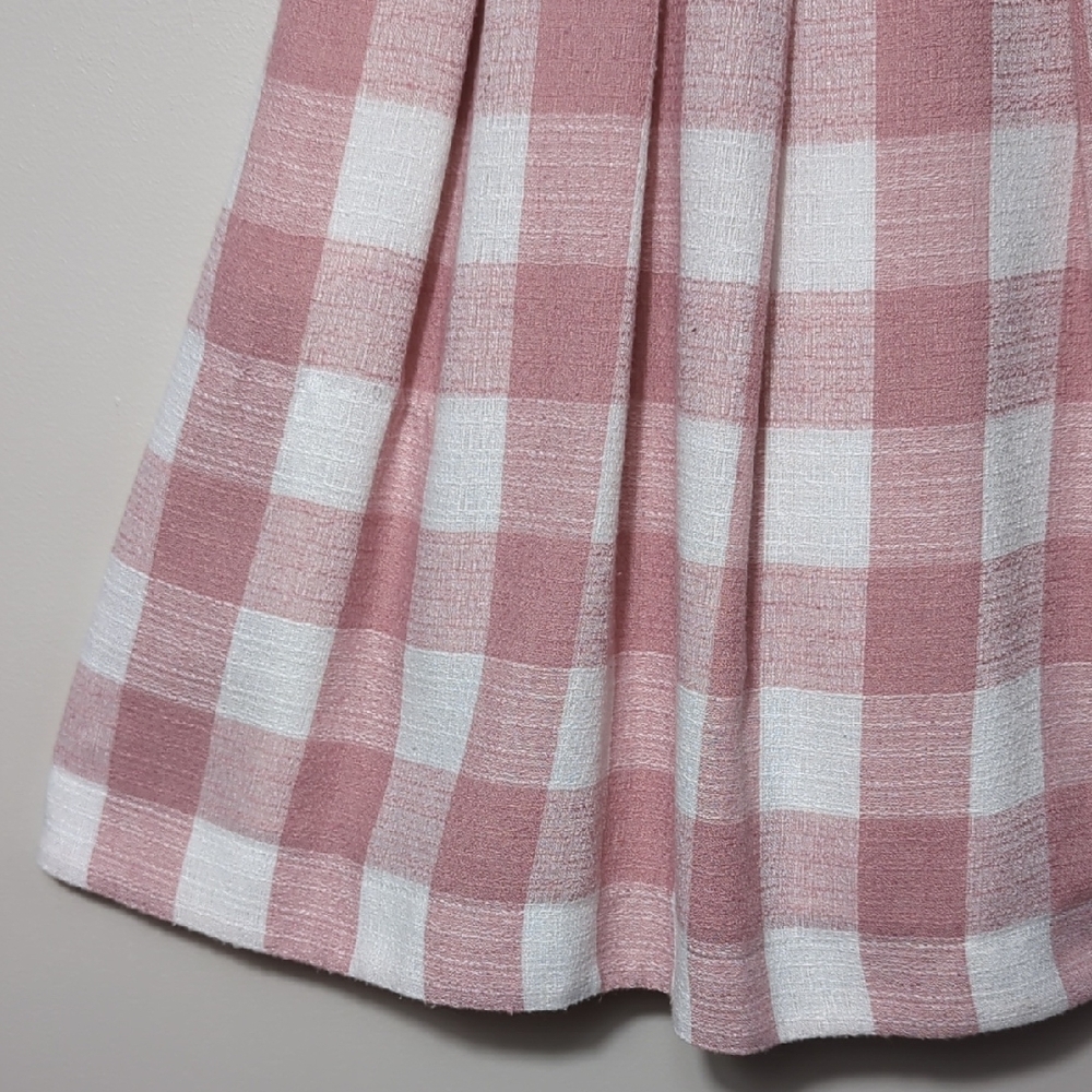 Gal Meets Glam Pink White Polly Cross Back Pleated Sundress 12 Retro Pin Up Vtg - Picture 7 of 16